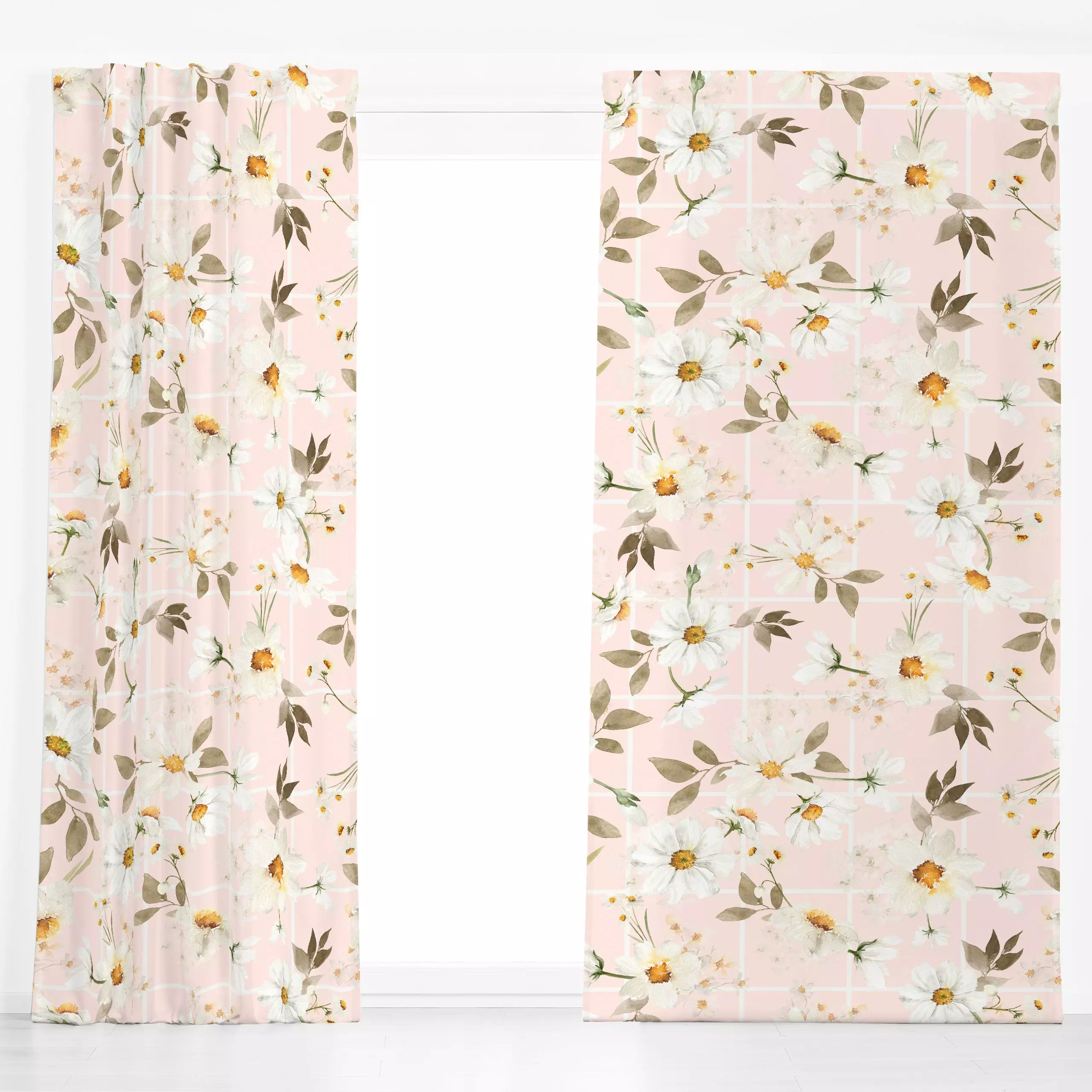 Dekovorhang Streublümchen Margeriten rosa - Blumen & Florales, Symbole & Muster - von „Uta Naumann"; Trockenblumen, Sommerbl...