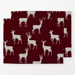 Tischset Rehe Hirsche rot