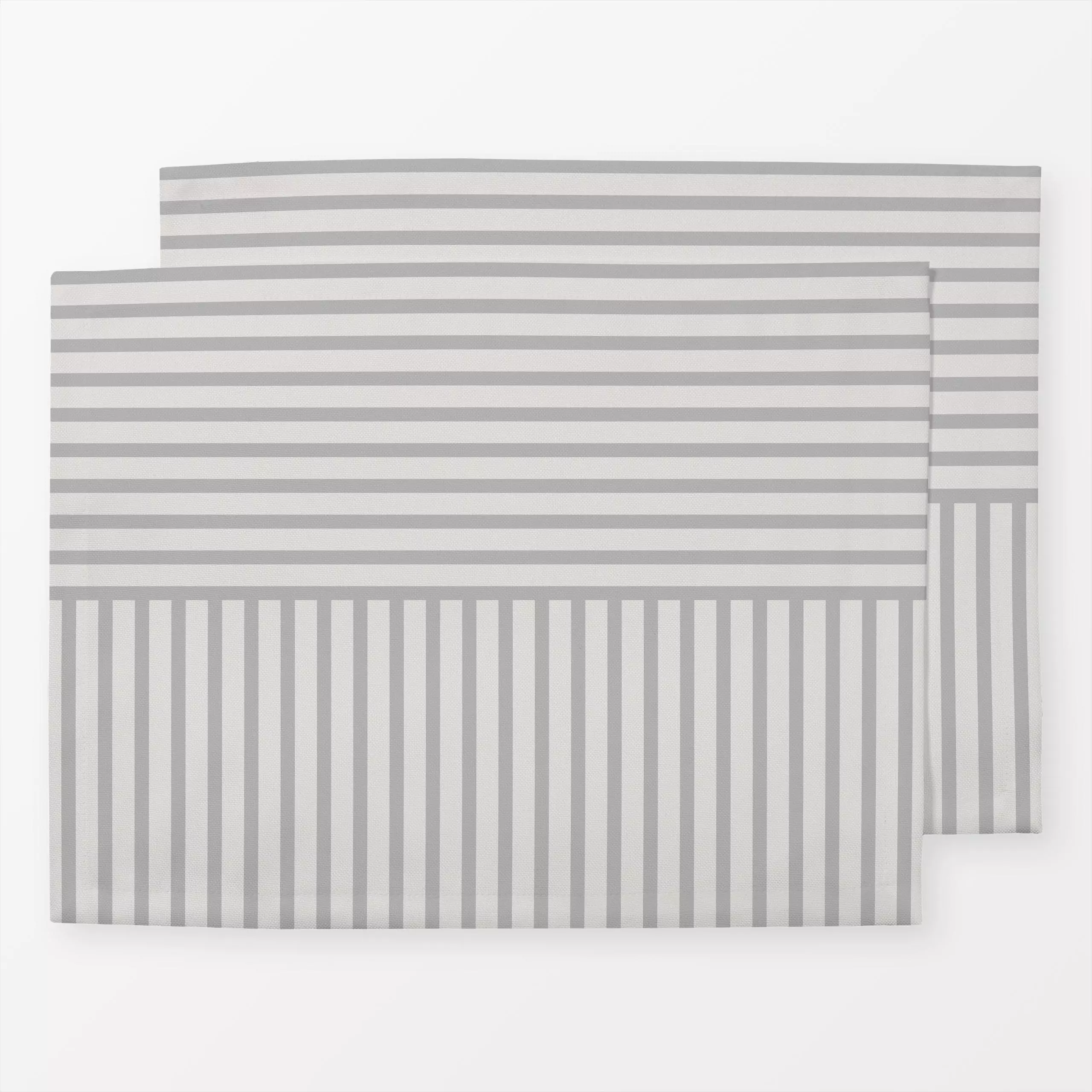 Tischset Sand Grau Hell - Sommer, Symbole & Muster - von „textilwerk x hejmelig"; Streifen, Sommer, hejmelig, sommerhus, hei...