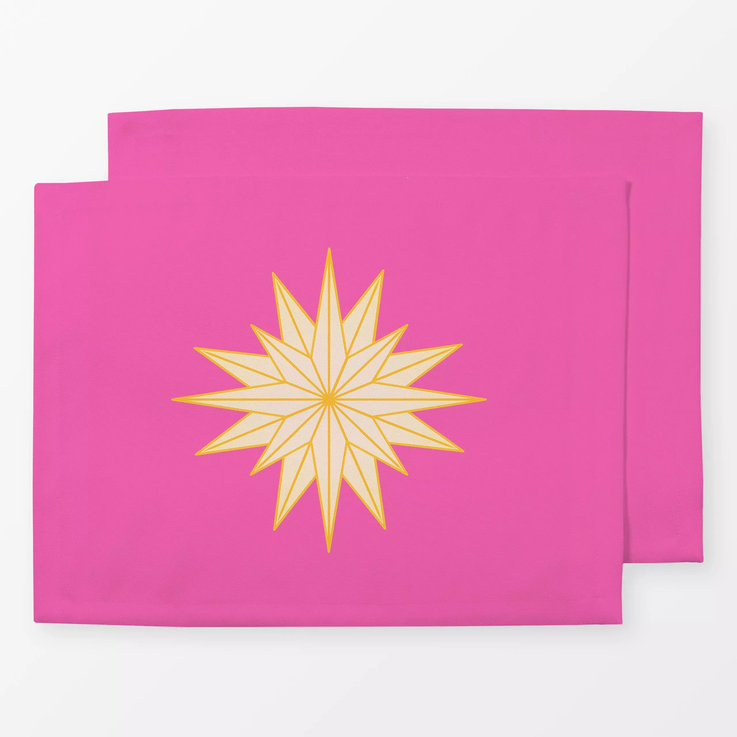 Tischset Sparkling Star pink - Weihnachten, Winter, Symbole & Muster - von „Karen Menzenbach"; rosa, Sterne, Weihnachten, mo...