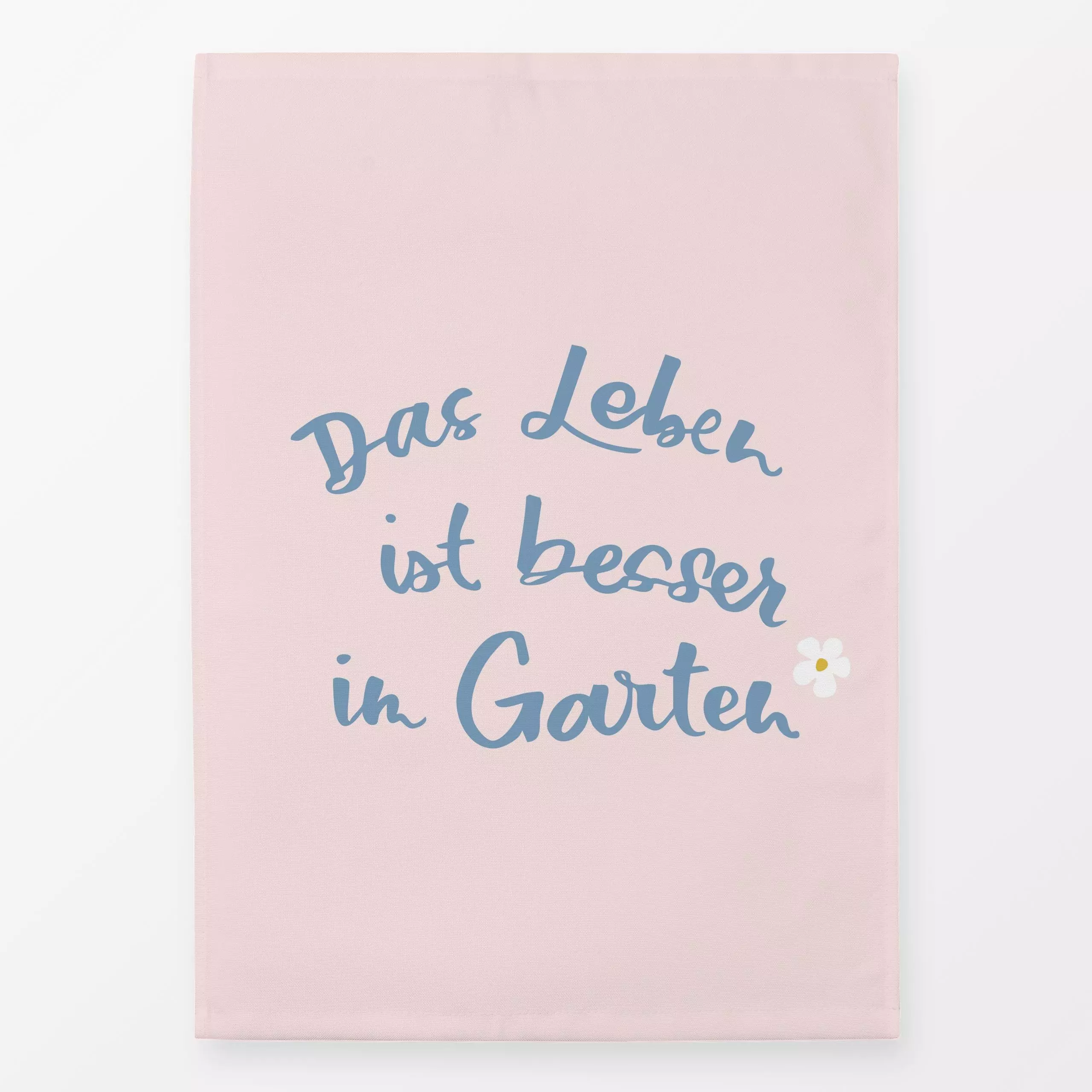 Geschirrtücher Das Leben im Garten rosa - Frühling, Sommer, Sprüche & Schriftzüge - von „Katrin Graff"; Garten, landhaus, Fl...