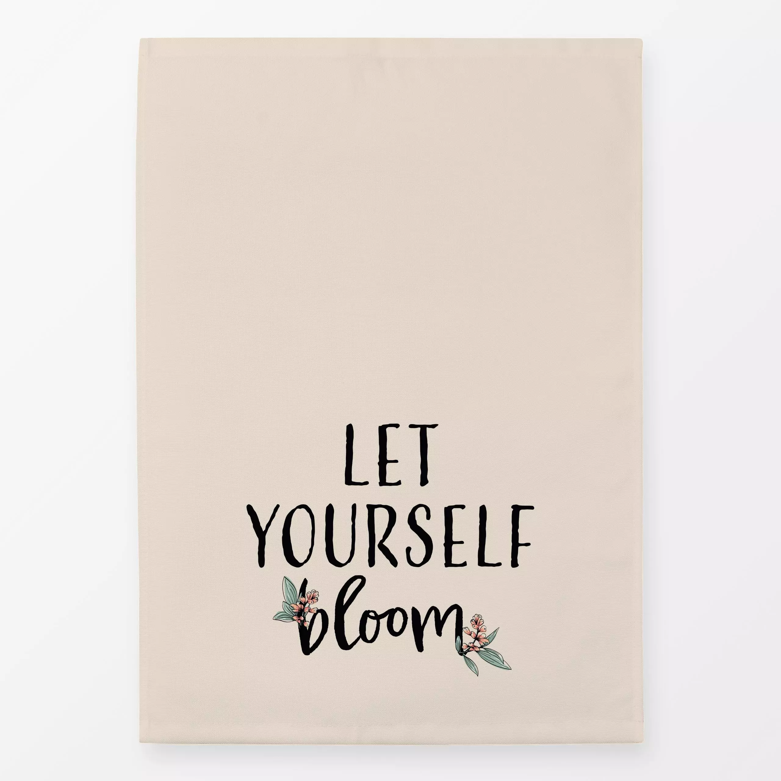 Geschirrtücher Let yourself bloom - Sprüche & Schriftzüge, Pflanzen & Botanik - von „Kantioler Design"; Self Love, Lettering...