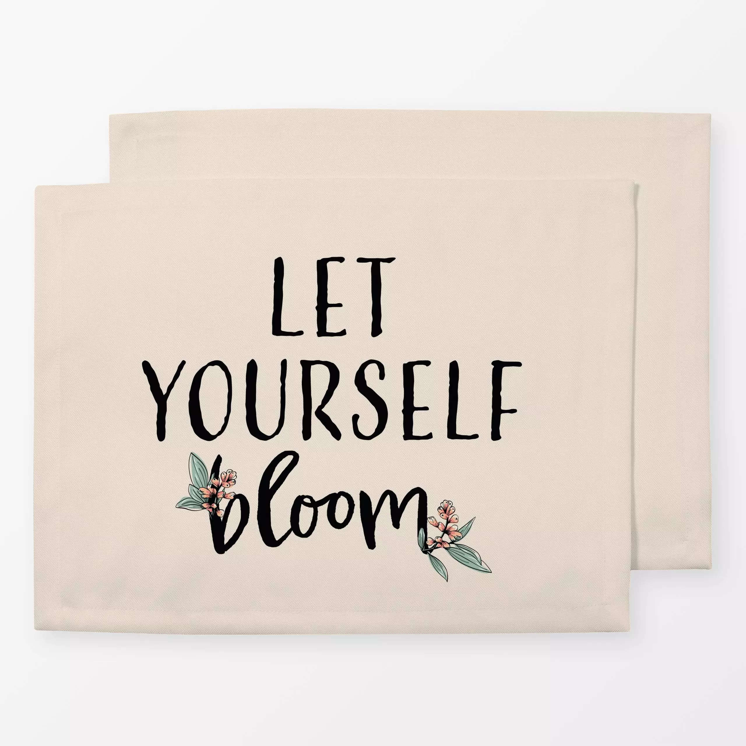 Tischset Let yourself bloom, Blumen, Spruch, von Kantioler Design