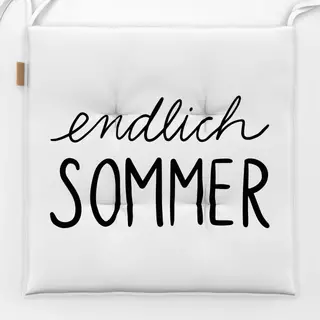 Sitzkissen Endlich Sommer typo blackwhite