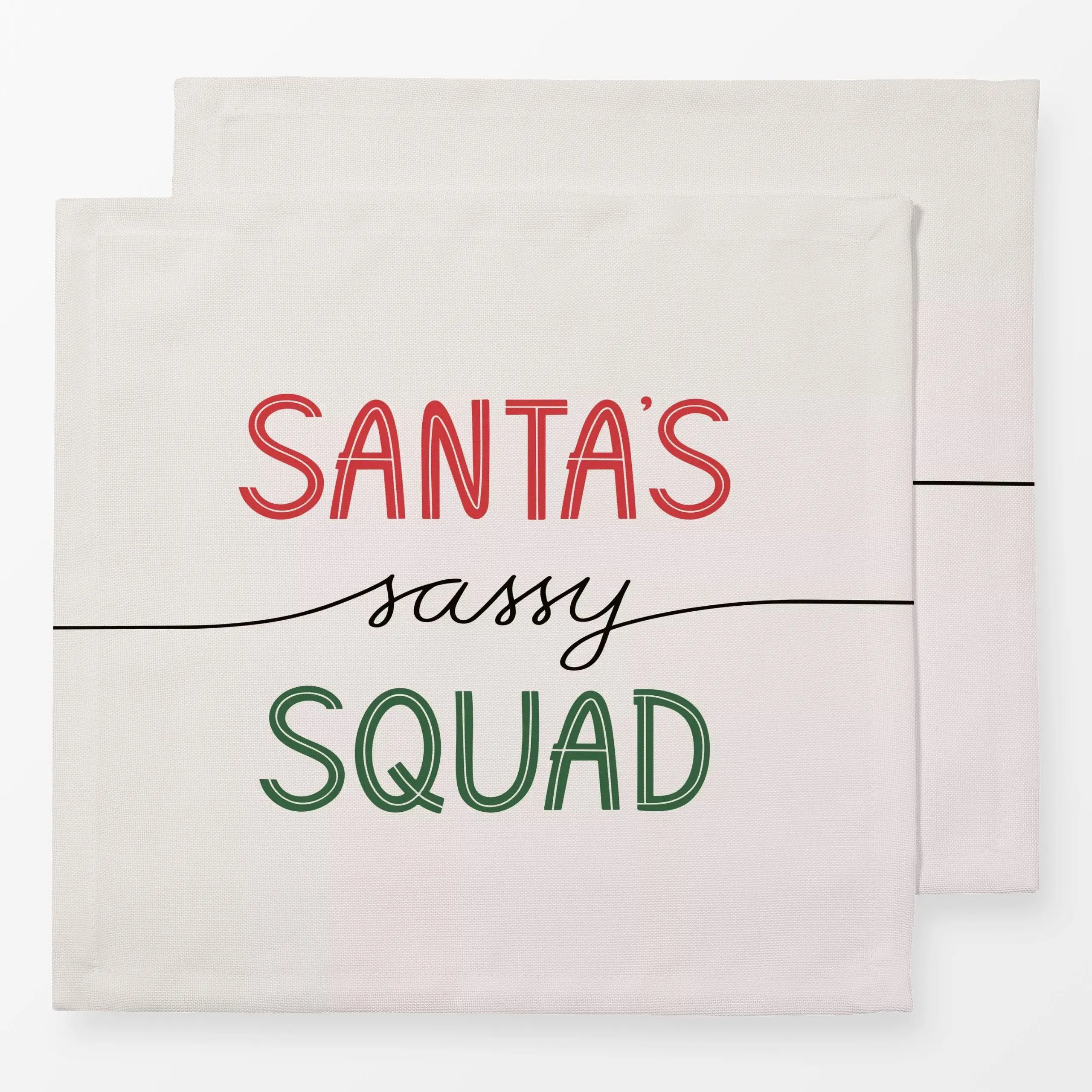 Servietten Santas Sassy Squad Wendekissen - Kinderzimmer & Motive für Kinder, Sprüche & Schriftzüge, Weihnachten - von „Kath...