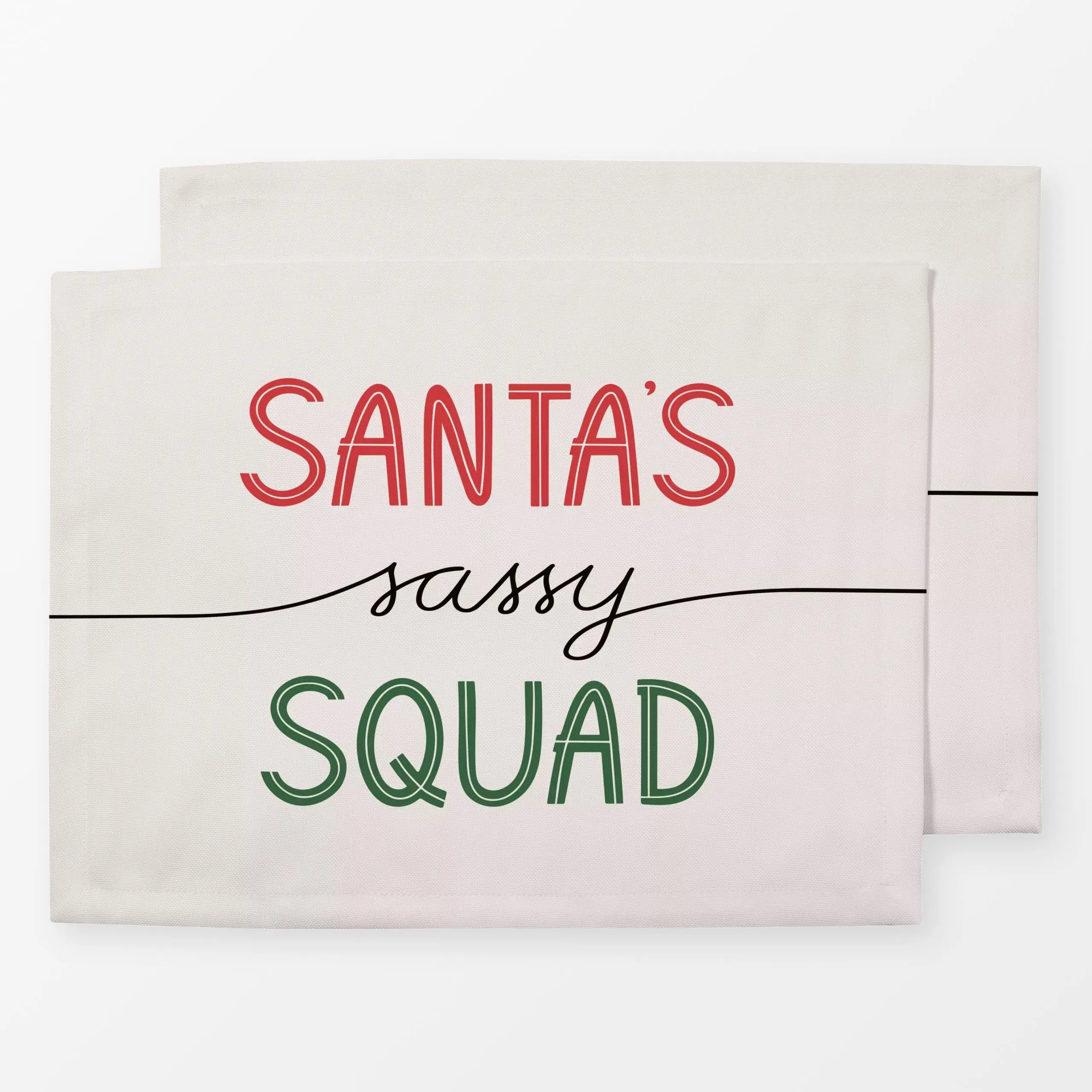 Tischset Santas Sassy Squad Wendekissen - Kinderzimmer & Motive für Kinder, Sprüche & Schriftzüge, Weihnachten - von „Kathri...