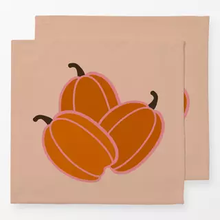 Servietten Drei Kürbisse Orange Pink