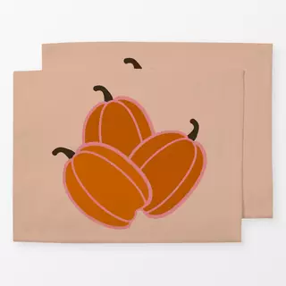 Tischset Drei Kürbisse Orange Pink