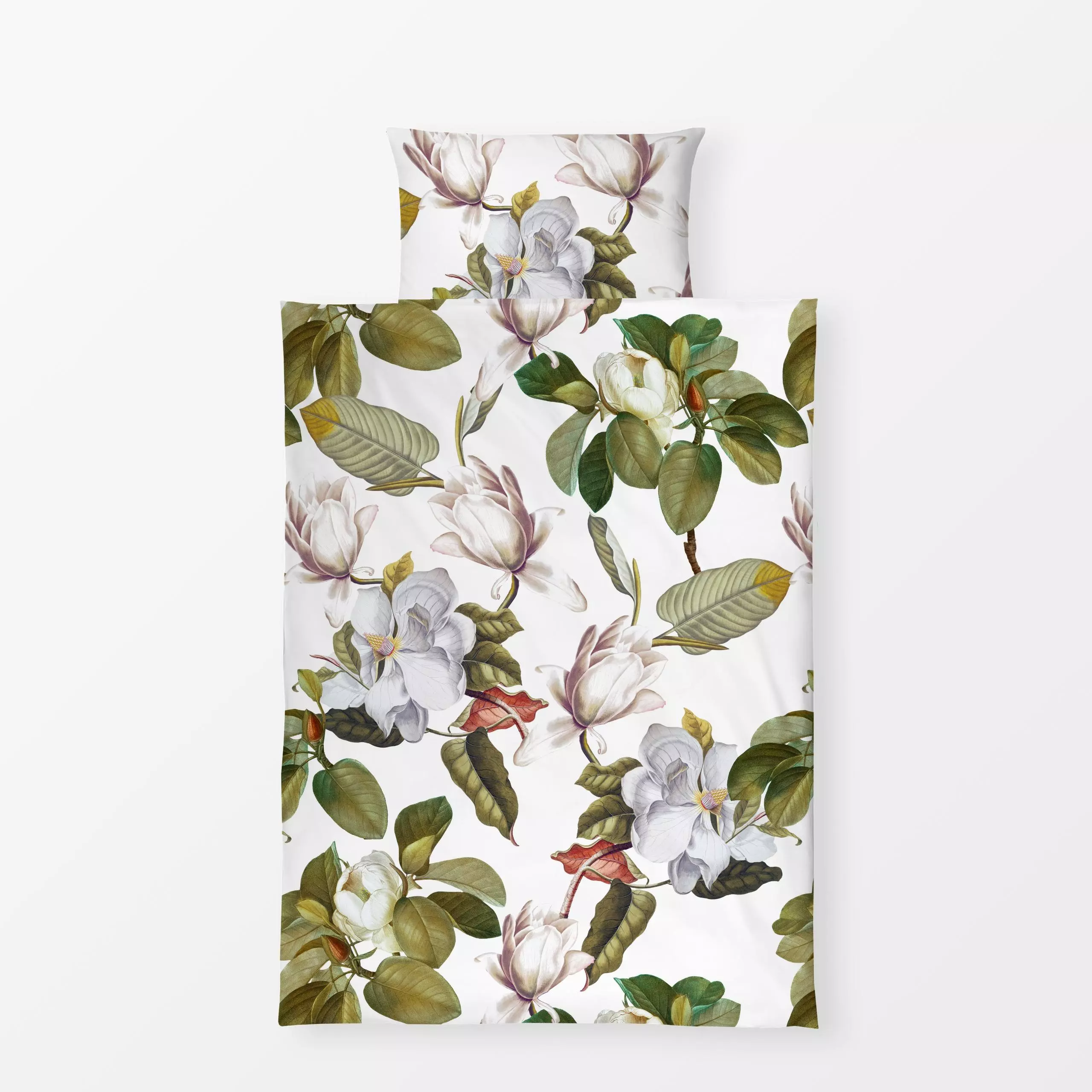 Bettwäsche Vintage Magnolien Blüten - Blumen & Florales, Sommer, Pflanzen & Botanik - von „Uta Naumann"; Muster, Blumen, Gar...