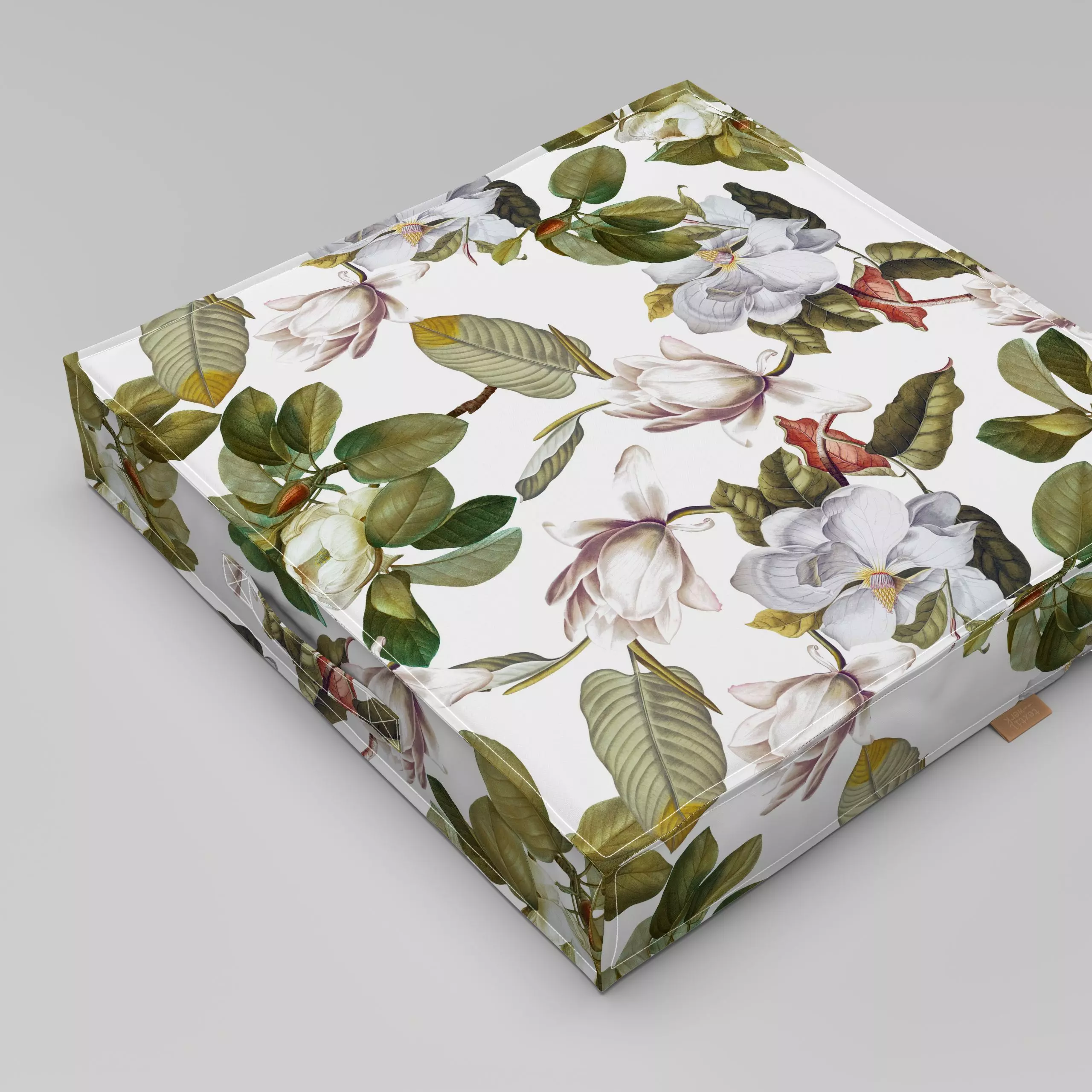 Bodenkissen Vintage Magnolien Blüten - Blumen & Florales, Sommer, Pflanzen & Botanik - von „Uta Naumann"; Muster, Blumen, Ga...