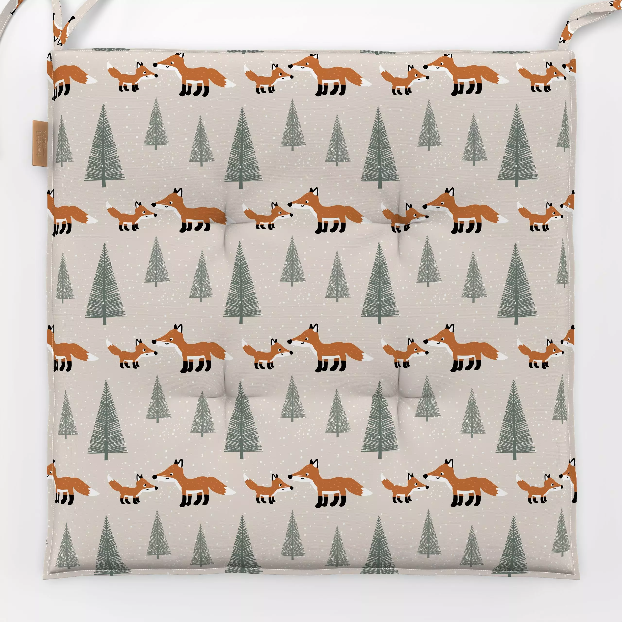 Sitzkissen Fuechse - Tiere, Winter - von „Julia Reyelt"; Fuchs, Wildtiere, Tiere, Weihnachten, weihnachtlich, Winterwald, Wa...