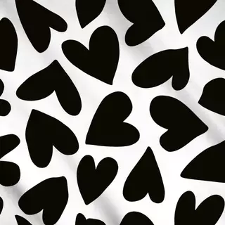 Meterware Hearts black and white