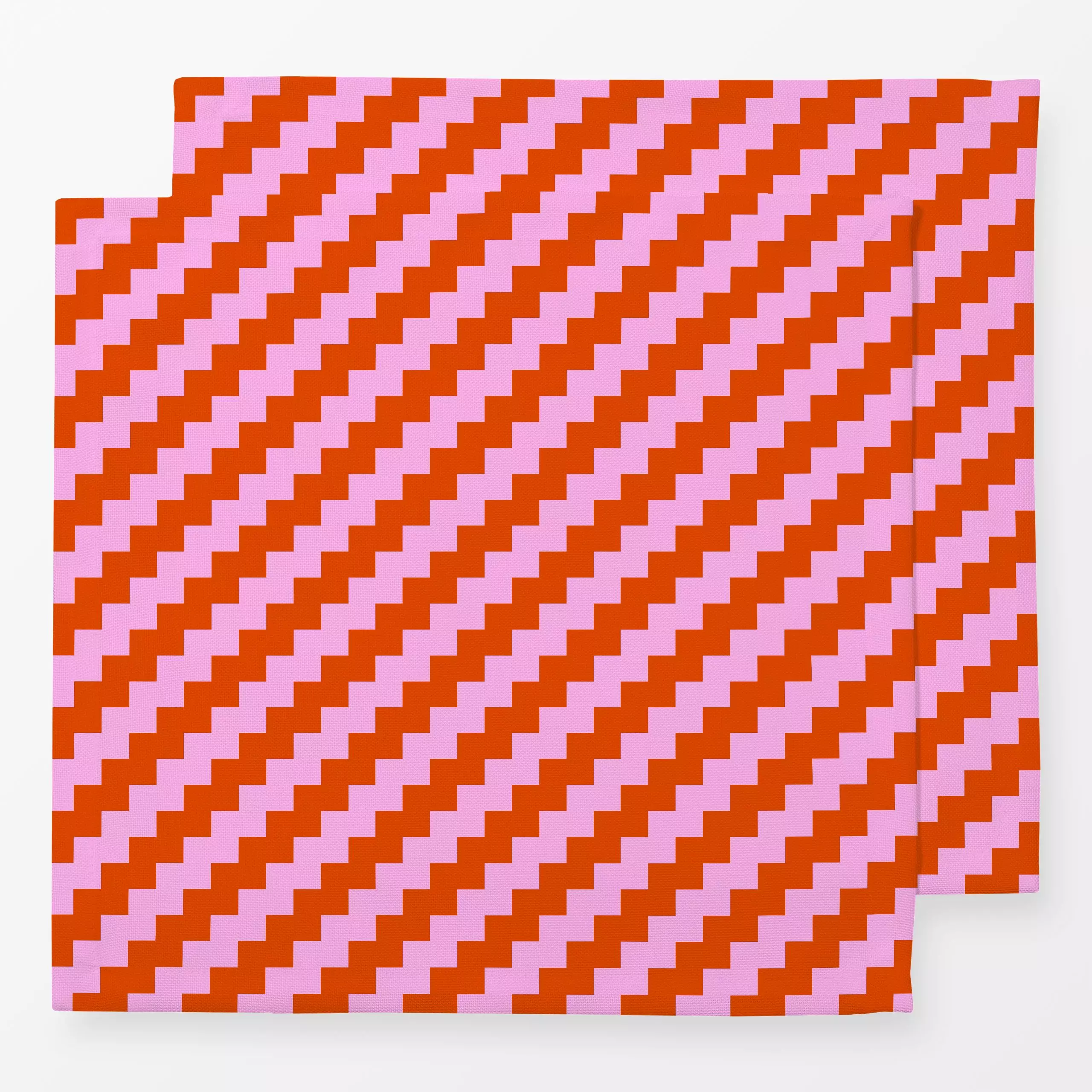 Servietten Blush Tangerine Brick - Symbole & Muster - von „Eda Şahin"; abstrakt, rosa, Orange, grafisch, diagonal, brick