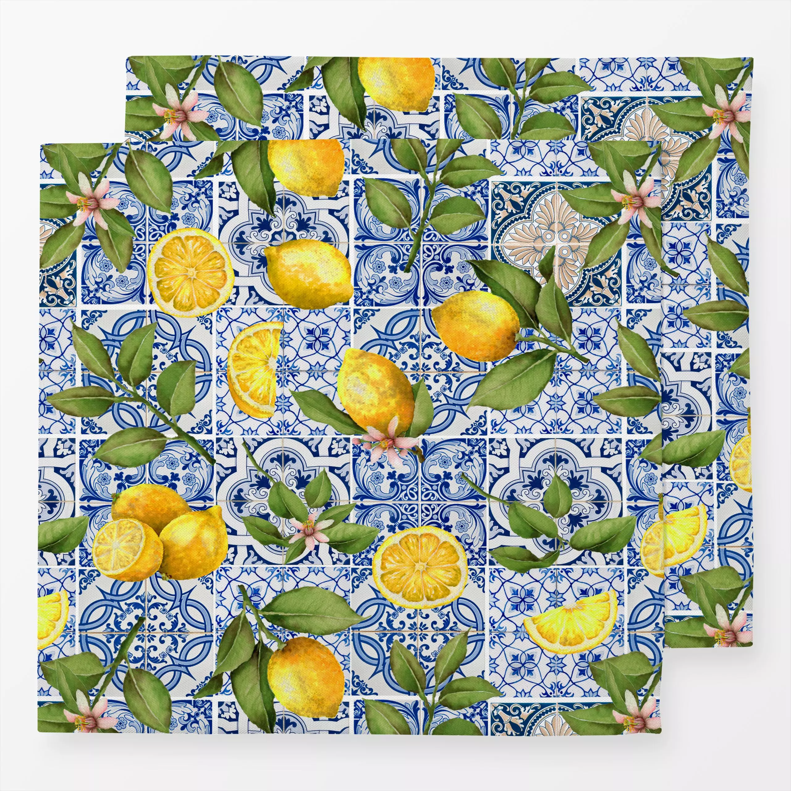 Servietten Ibiza Sommer - Blumen & Florales, Sommer - von „Uta Naumann"; boho, Garten, Urlaub, mediterran, Zitronen, Bohemia...