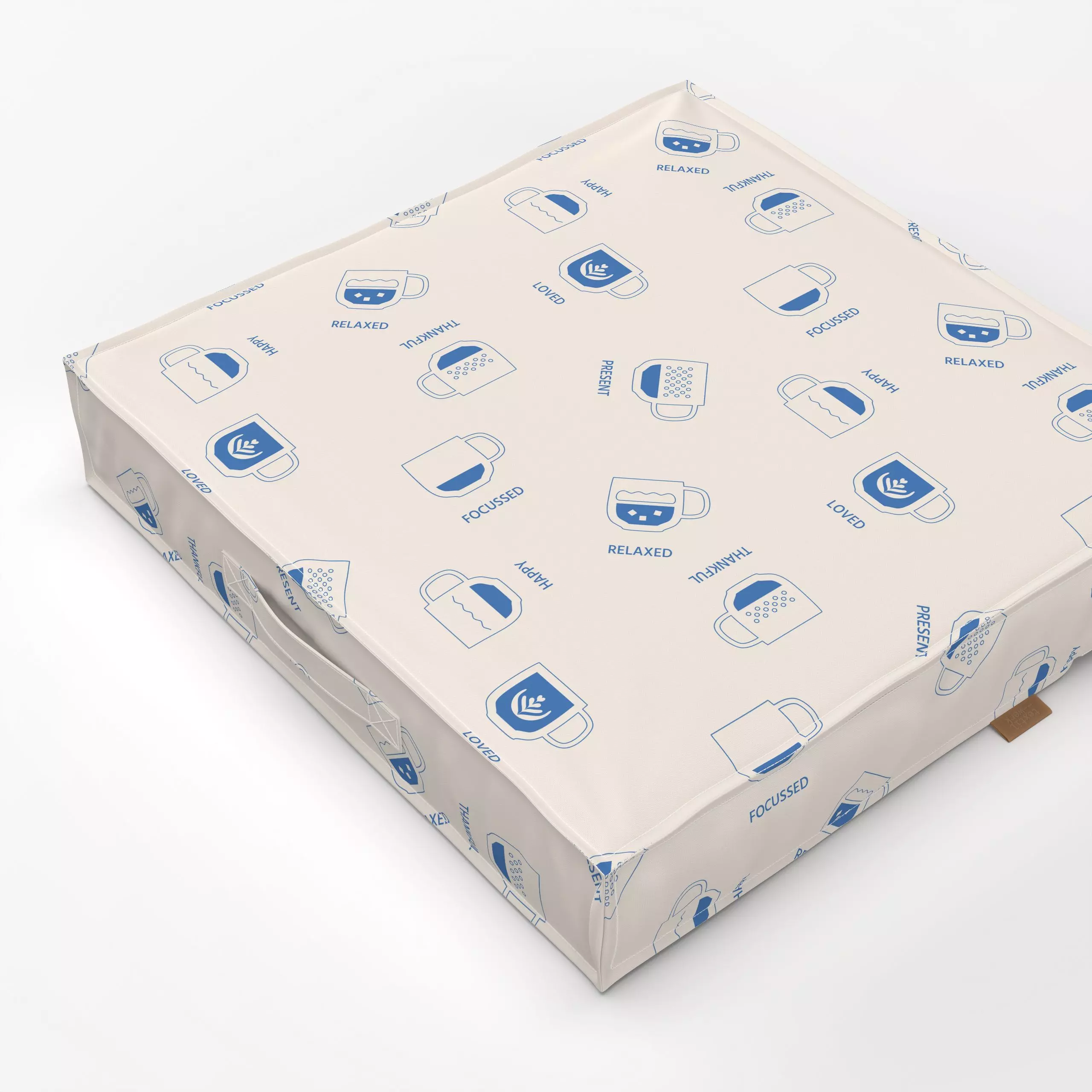 Bodenkissen Coffee Moments Pattern - Küche, Essen & Trinken - von „Jana Moßmann"; Happy, Cappuccino, Coffee, focus, Tassen, ...