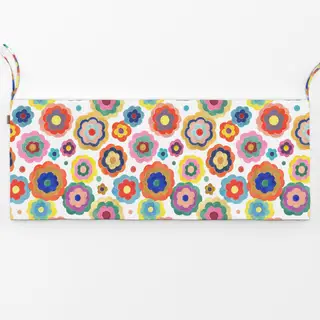 Bankauflage Bunt Bold Retro Vintage Blumen