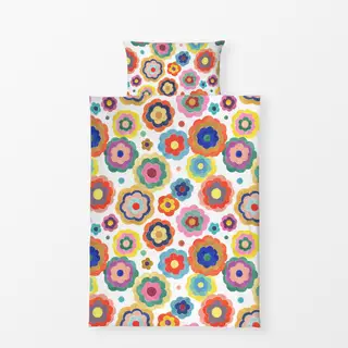 Bettwäsche Bunt Bold Retro Vintage Blumen