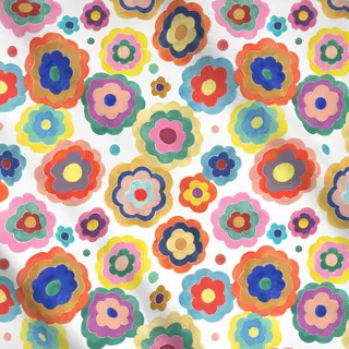 Meterware Bunt Bold Retro Vintage Blumen