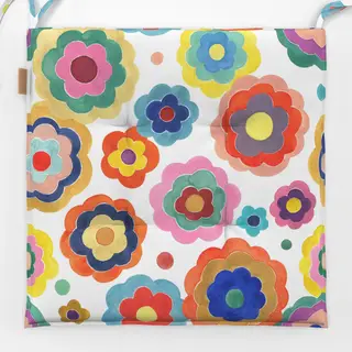 Sitzkissen Bunt Bold Retro Vintage Blumen