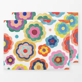 Tischset Bunt Bold Retro Vintage Blumen