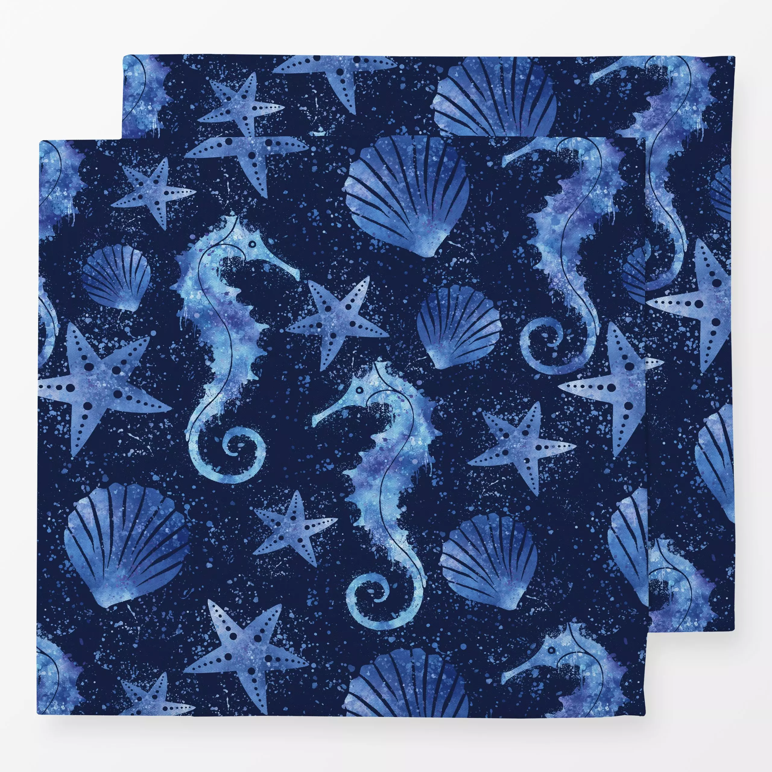Servietten Blue Summer Vibe - Natur & Landschaft, Sommer - von „Andrea Haase"; Meer, Strand, Fische, Sommer, Urlaub, blau, m...