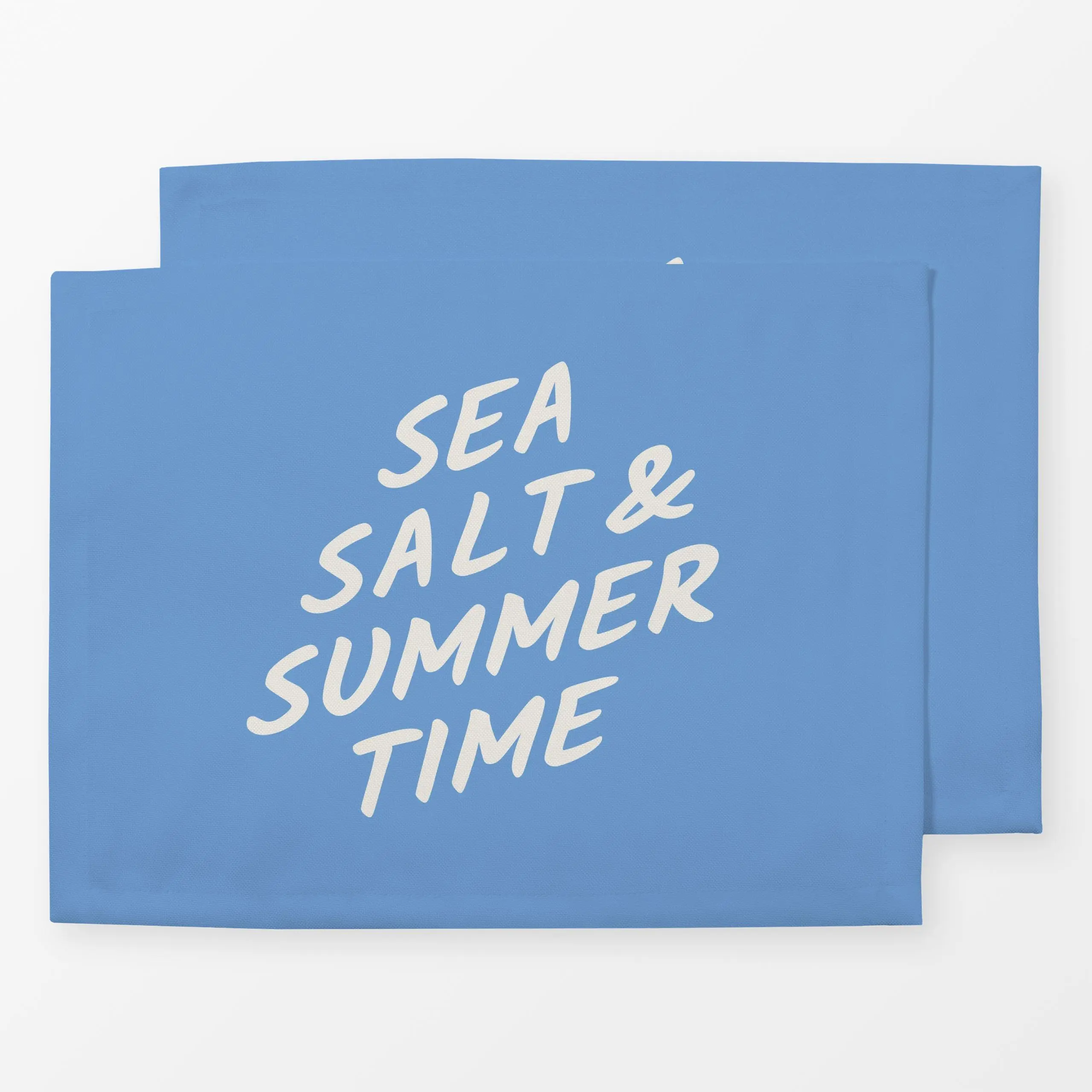 Tischset sea salt summertime - Sommer, Sprüche & Schriftzüge - von „Jana Driver"; Strand, Sommer, blau, summer, blue, sea, j...