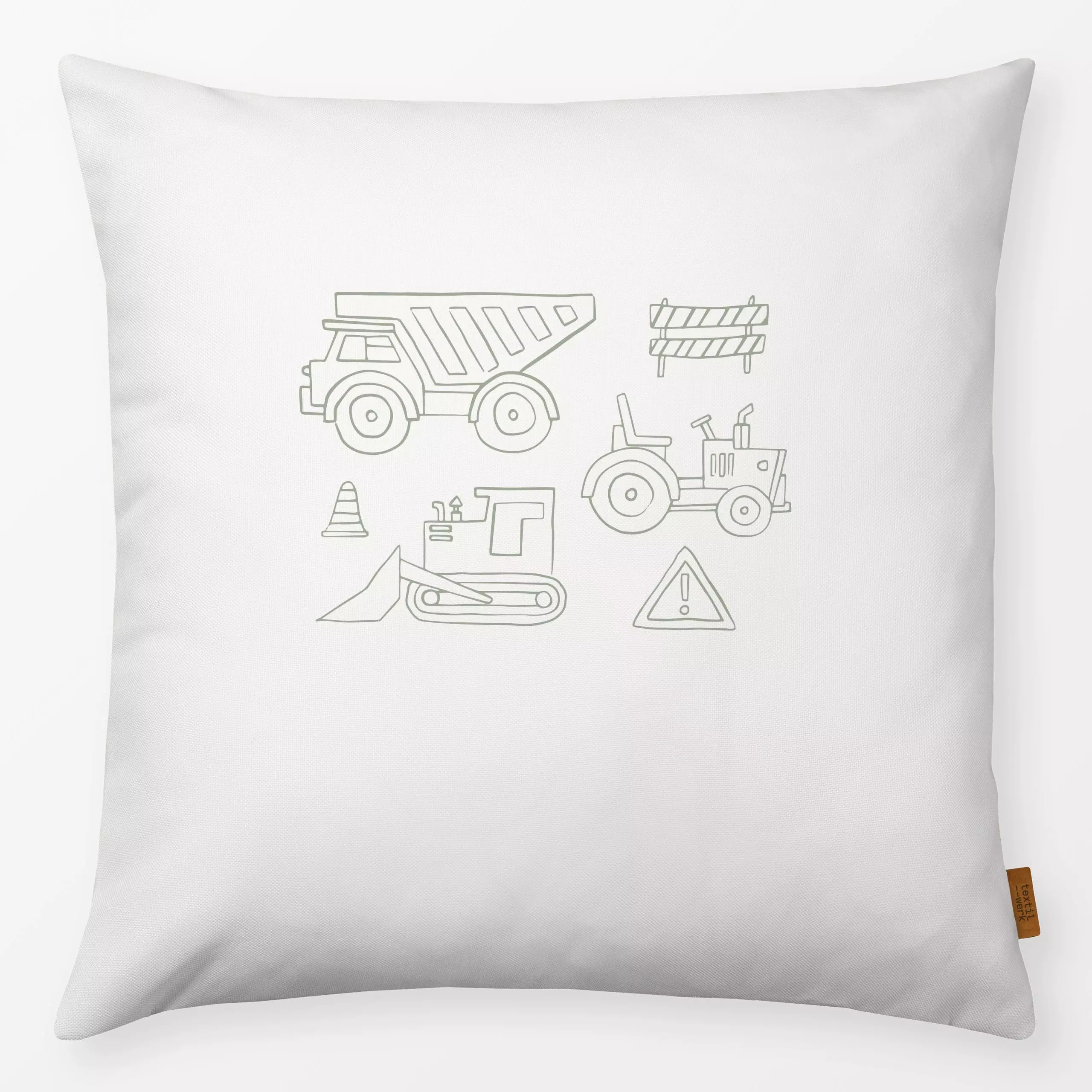 Kissen Grün - Anlässe - von „Kruth Design“; Geburtstag, Kinderzimmer, geschenkidee, Einschulung, Traktor, kruthdesign, baust...