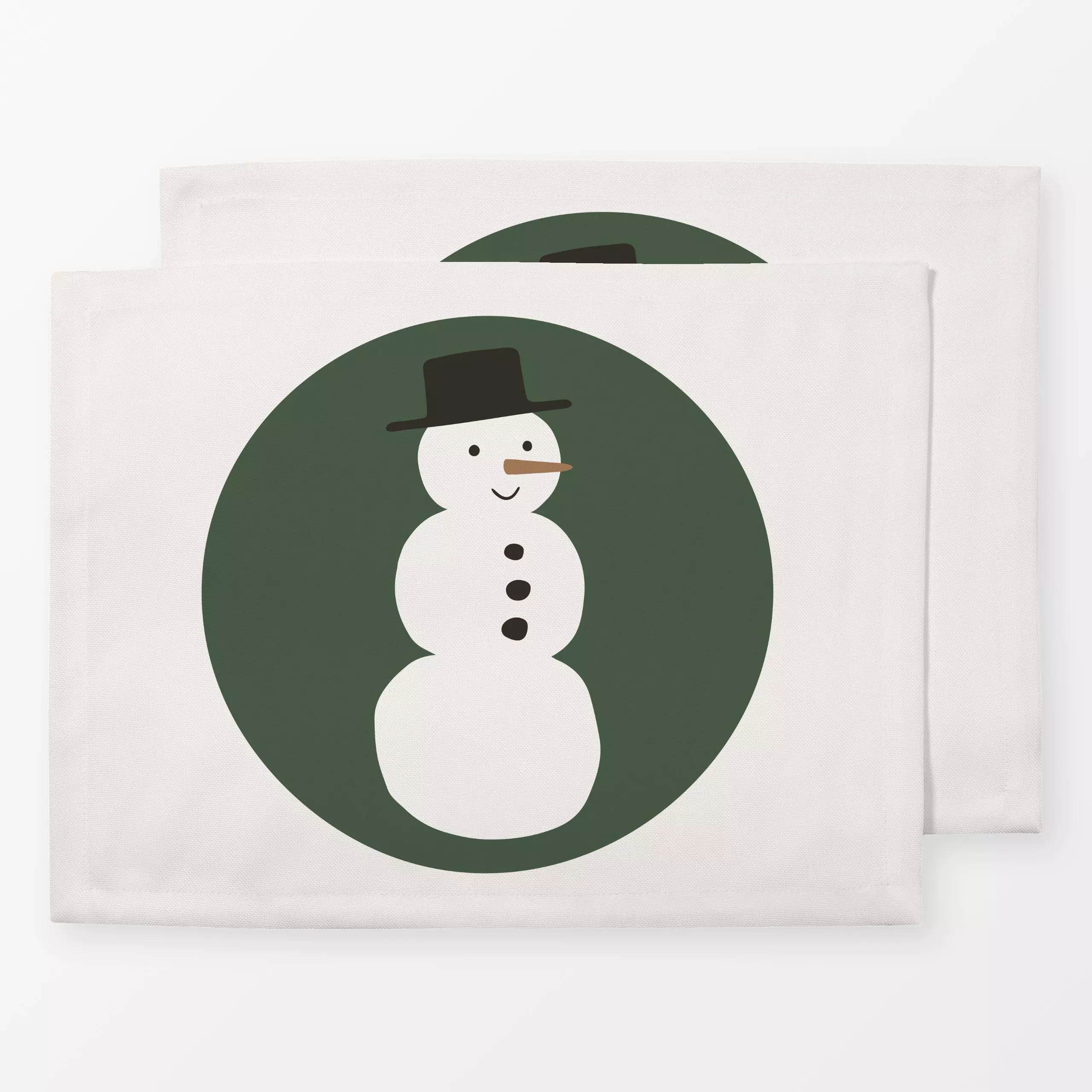 Tischset Snowman dark green - Kinderzimmer & Motive für Kinder, Weihnachten, Winter - von „Kathrin Woo“; Weihnachten, Winter...