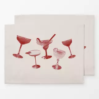 Tischset Cocktails Rot