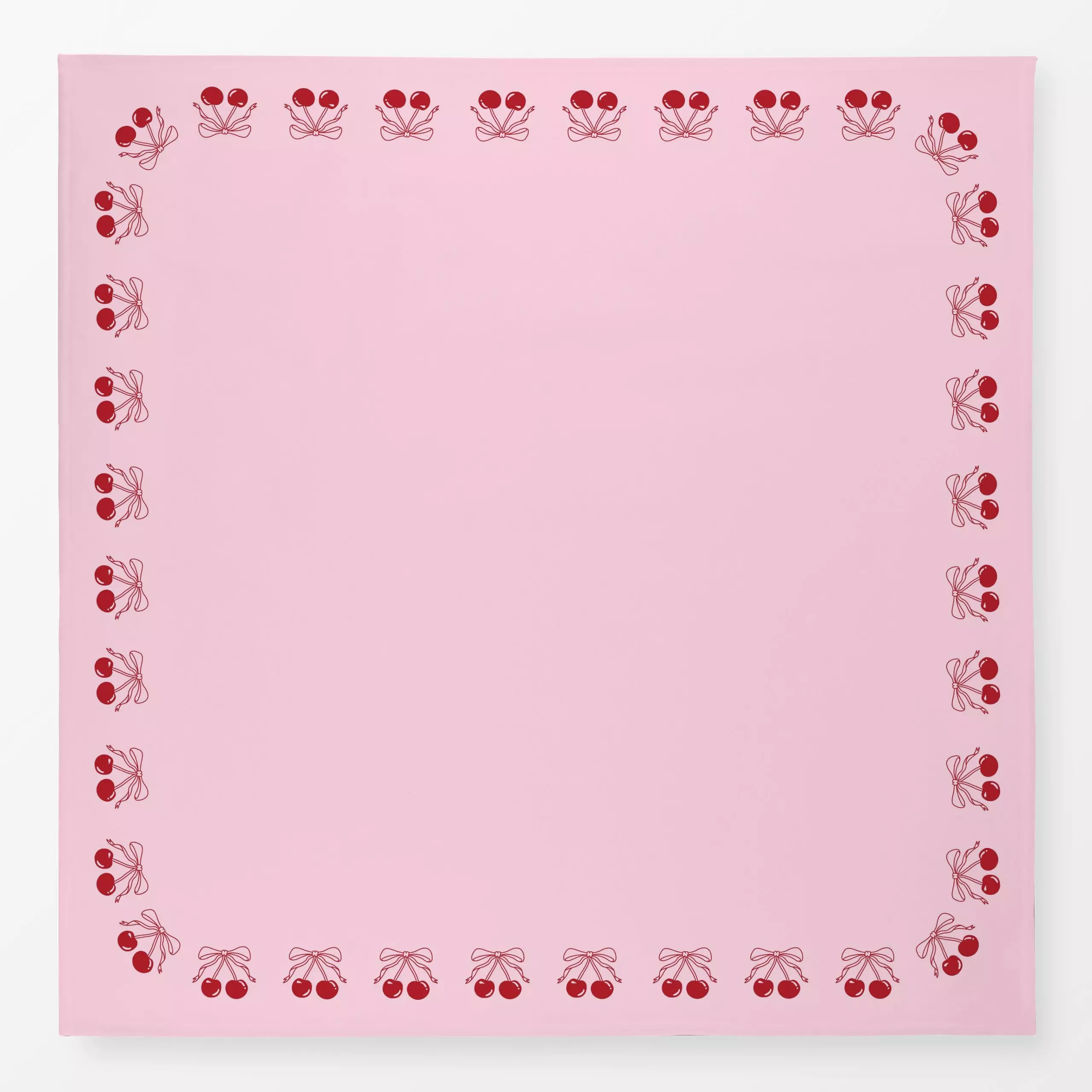 Tischdecke Kirschenrand Rot Rosa - Frühling, Liebe, Romantik & Pride, Früchte - von „textilwerk"; Illustration, trend, gesch...
