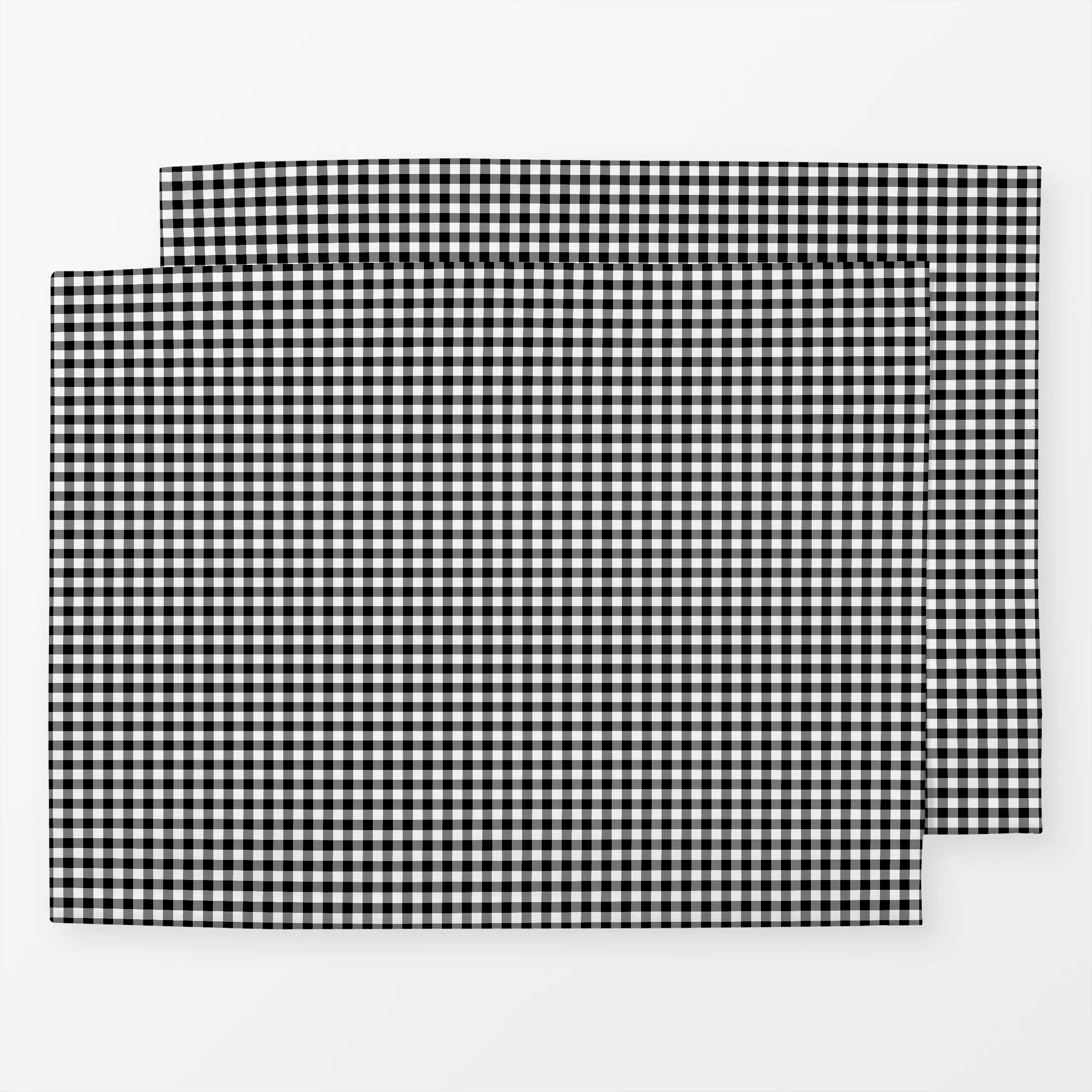 Tischset Mini Checks Black and White - Symbole & Muster - von „Karen Menzenbach"; schwarz, minimal, abstrakt, Karo, Weiss, K...