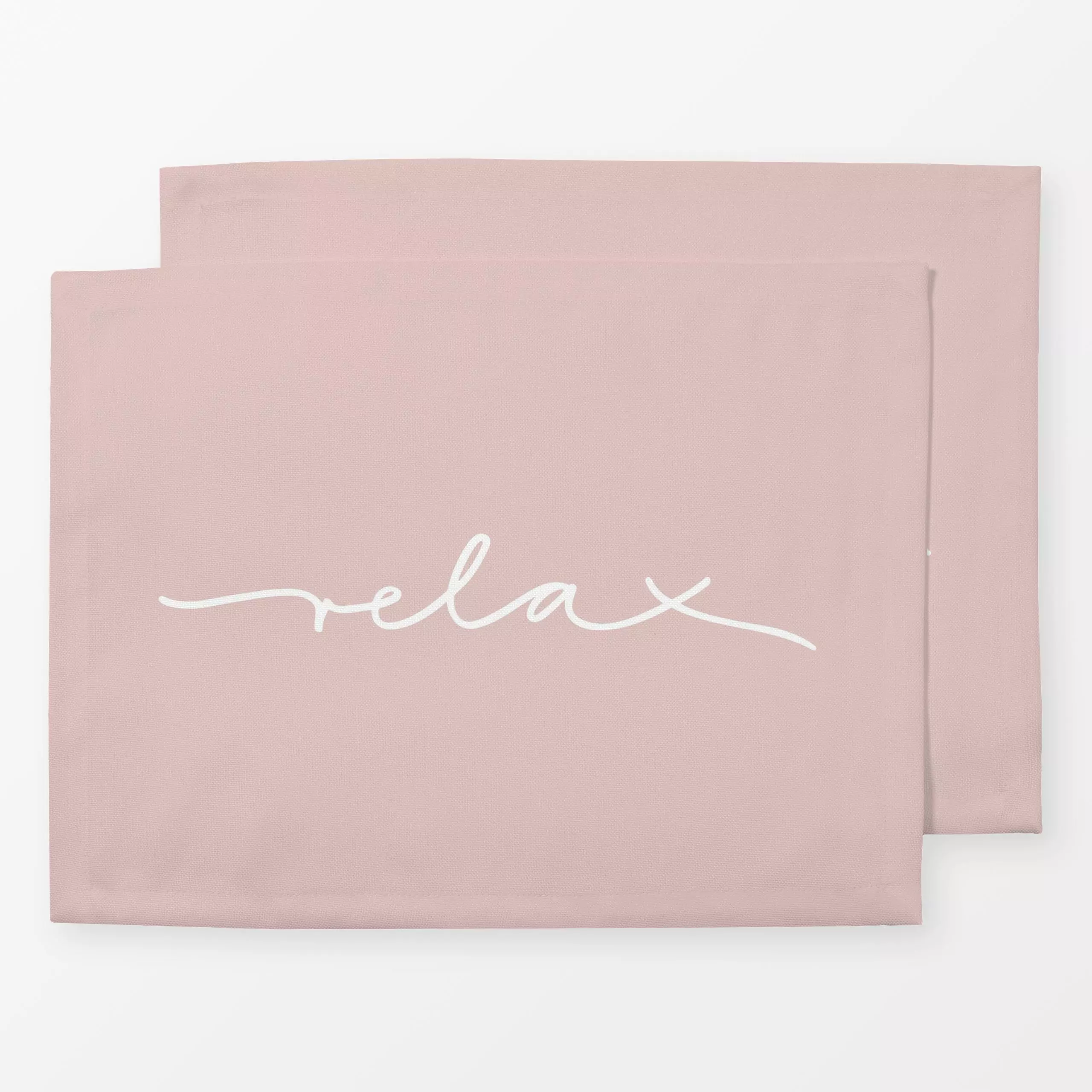 Tischset Relax Spruchkissen altrosa - Sprüche & Schriftzüge - von „Kathrin Woo"; boho, altrosa, typografie, Spruchkissen, He...