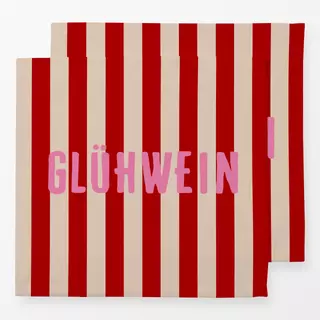 Servietten Glühwein Pink Streifen Rot