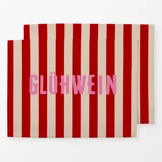 Tischset Glühwein Pink Streifen Rot