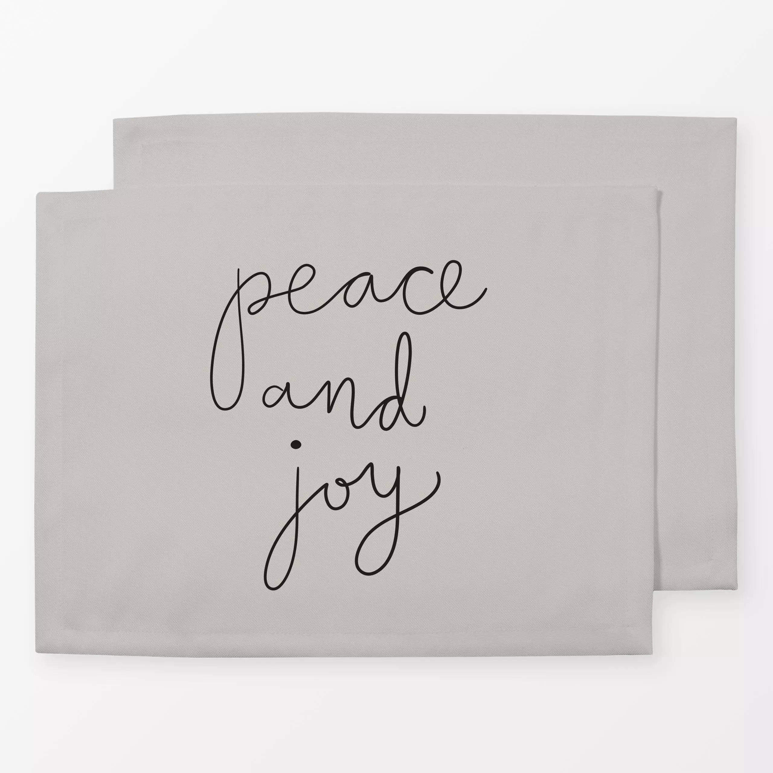 Tischset peace and joy - nude - Sprüche & Schriftzüge, Weihnachten - von „Heyduda"; Hygge, Weihnachten, Winter, Geschenk, Ha...
