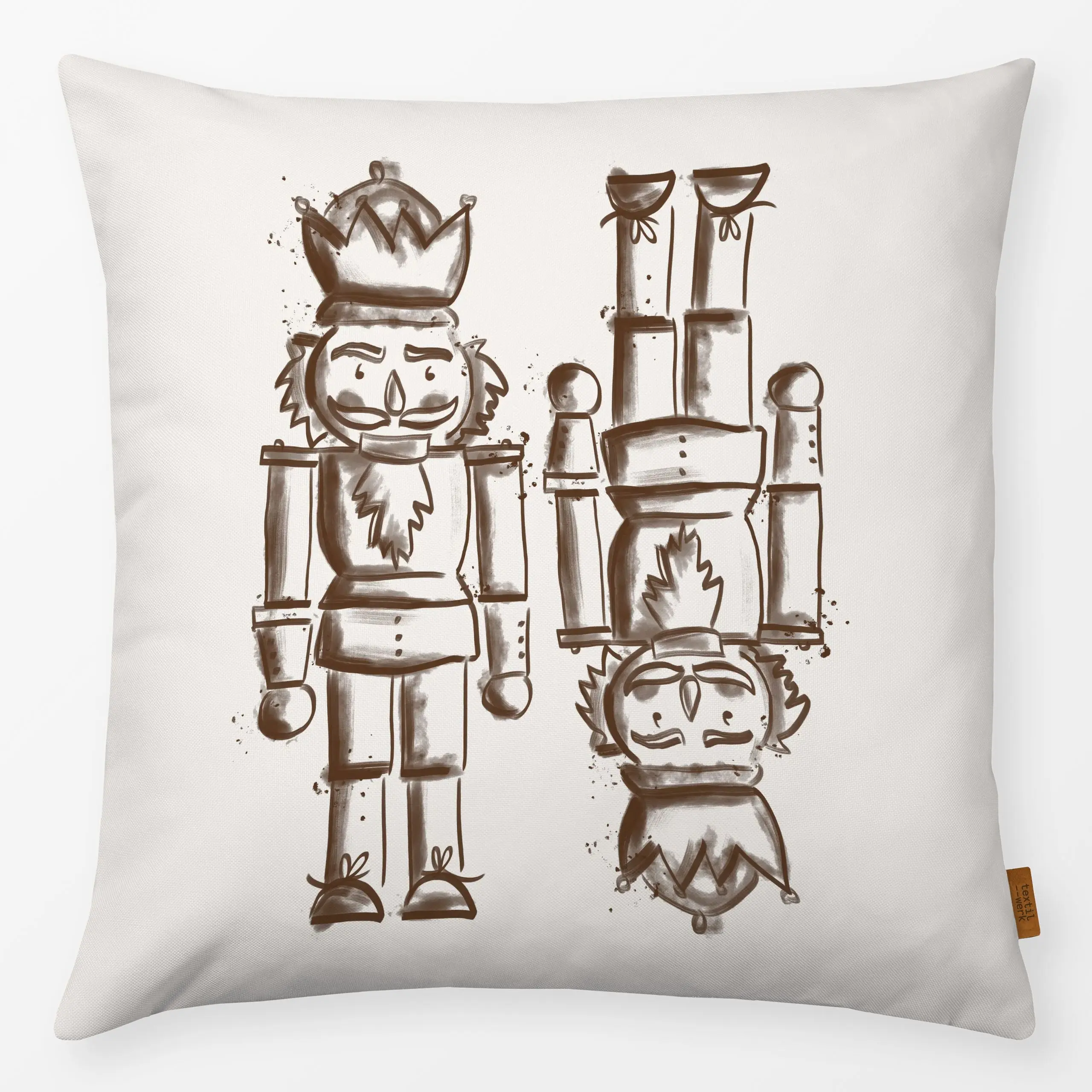 Kissen Nussknacker Friends braun - Weihnachten - von „Kruth Design"; Nussknacker, Weihnachten, Winter, weihnachtlich, Weihna...