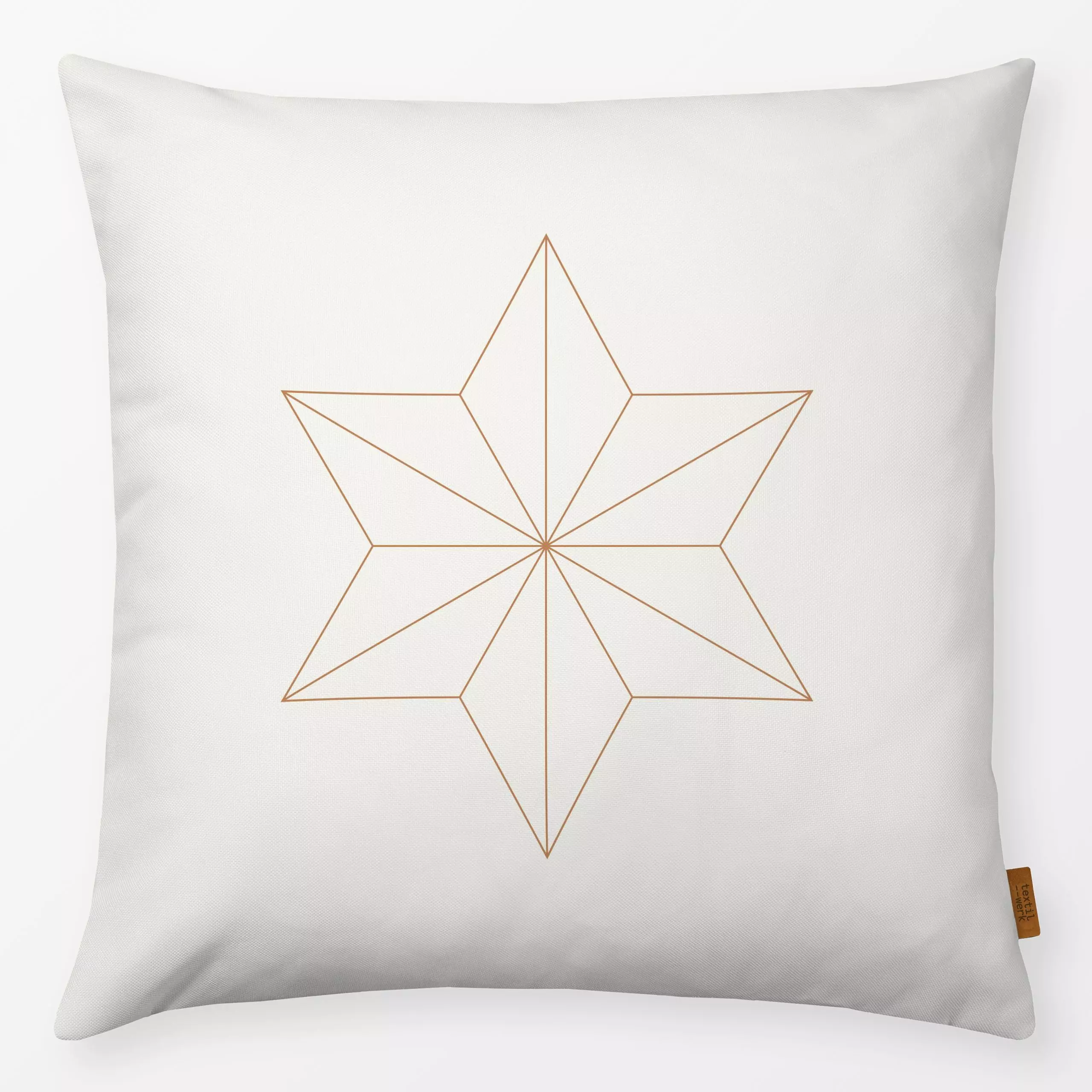 Kissen Stern Wendekissen beige - Weihnachten, Winter - von „Kathrin Woo"; Geometrisch, Weihnachten, Winter, Stern, xmas, Wei...
