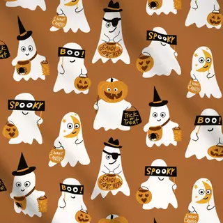 Meterware Cheeky Ghosts braun