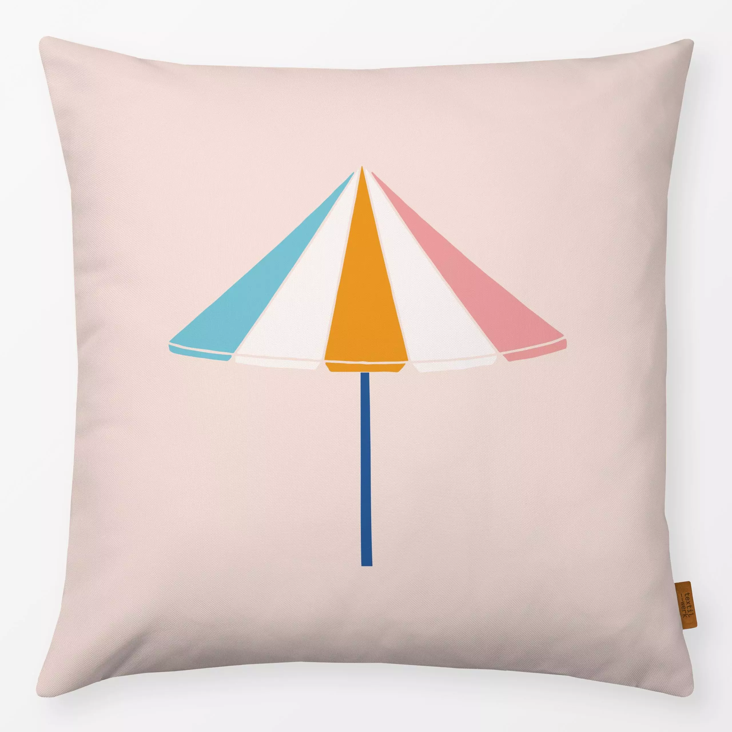 Kissen Sonnenschirm Wendekissen Rosa - Sommer, Symbole & Muster - von „Kathrin Woo"; Sommer, bunt, Sommerlich, Sonnenschirm,...