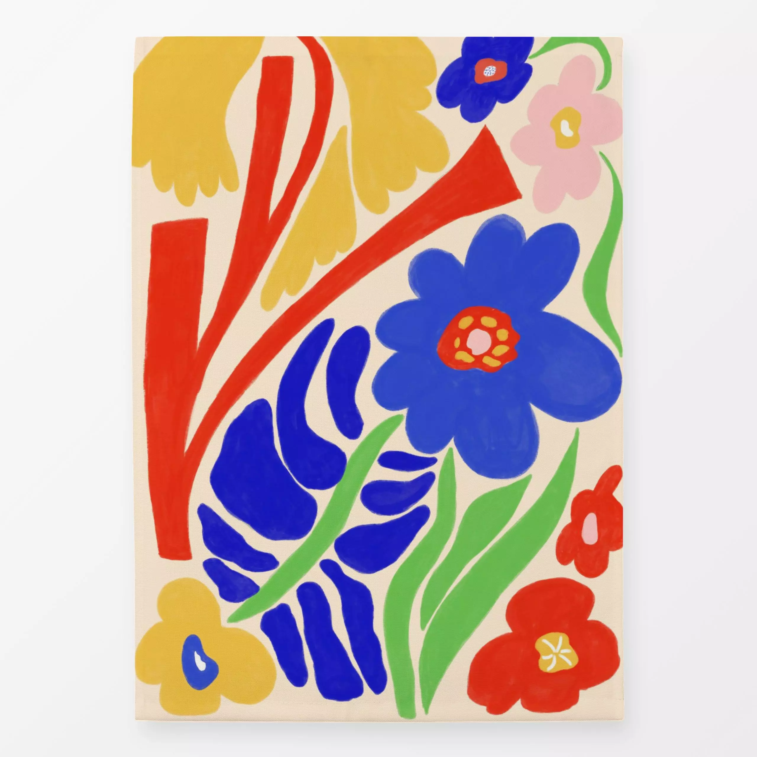 Geschirrtücher Bunter Blumengruß - Symbole & Muster, Pflanzen & Botanik - von „Ursula Tücks"; Gouache, Zeichnung, Blumen, Ab...