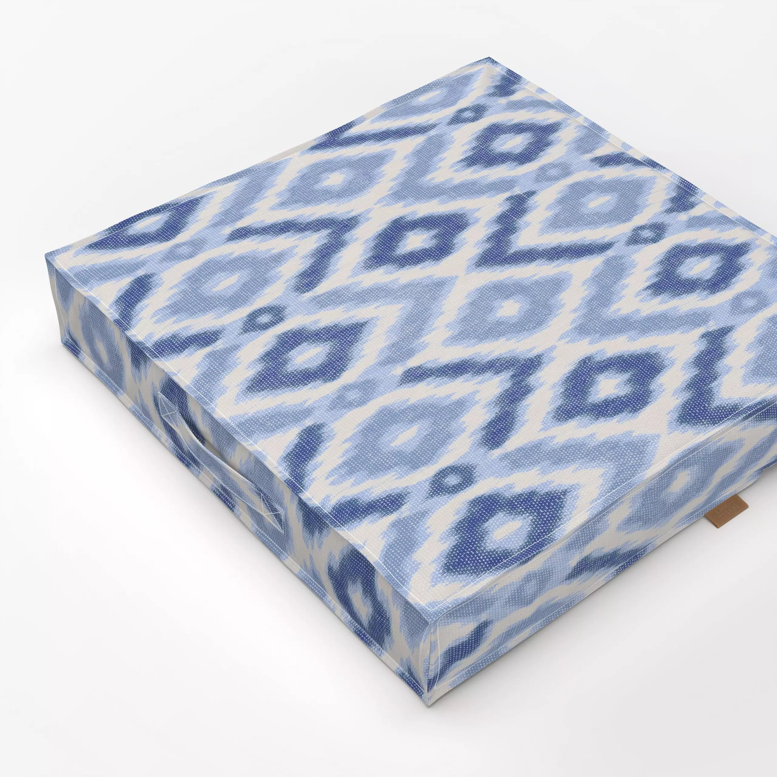 Bodenkissen Diamonds Ikat Darkblue - Symbole & Muster, Reise - von „Studio Kesse"; marrakesch, marrokko, boho, blau, Ethno, ...