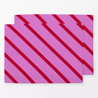 Tischset pink stripes diagonal