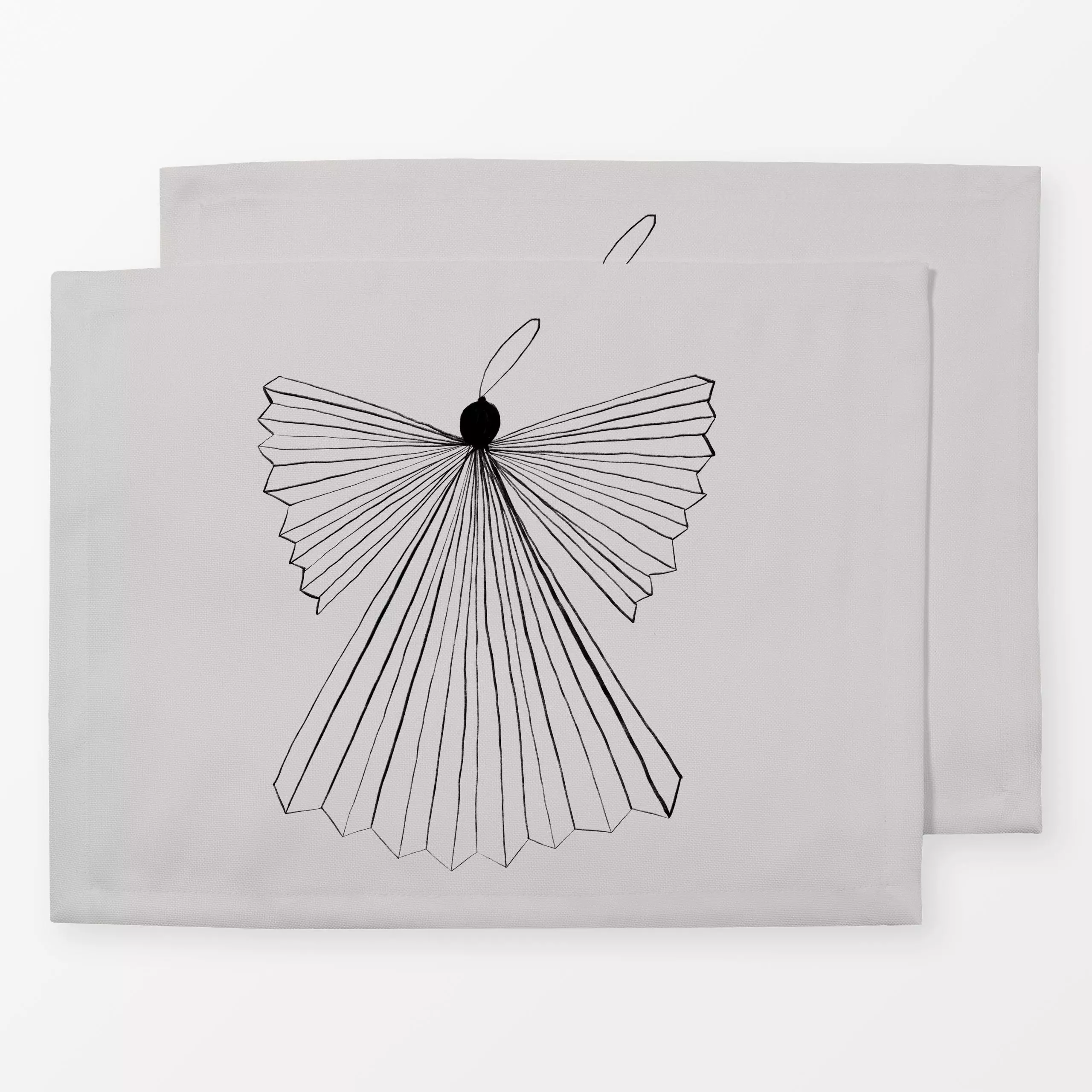Tischset Papierengel weiß GRAU - Weihnachten, Anlässe - von „Sophie Augustin Illustration"; Merry Christmas, Weihnachten, we...