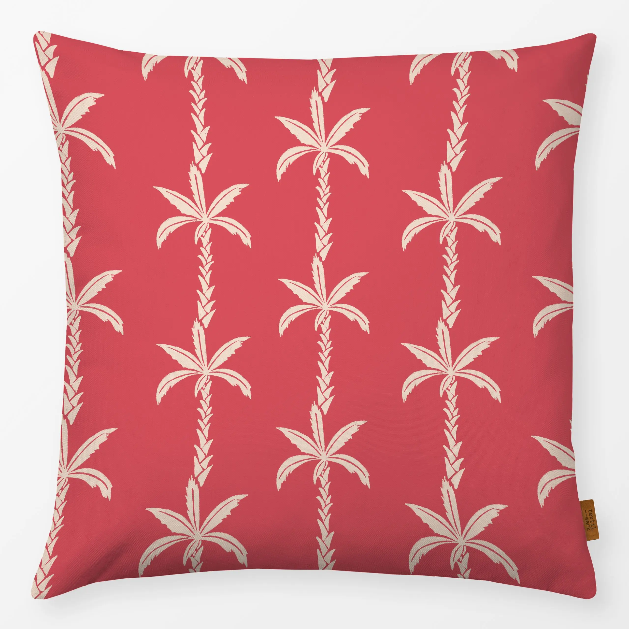 Kissen Palm tree pattern - red - Sommer, Symbole & Muster, Pflanzen & Botanik - von „Andrea Liesert"; Palmen, tropisch, exot...