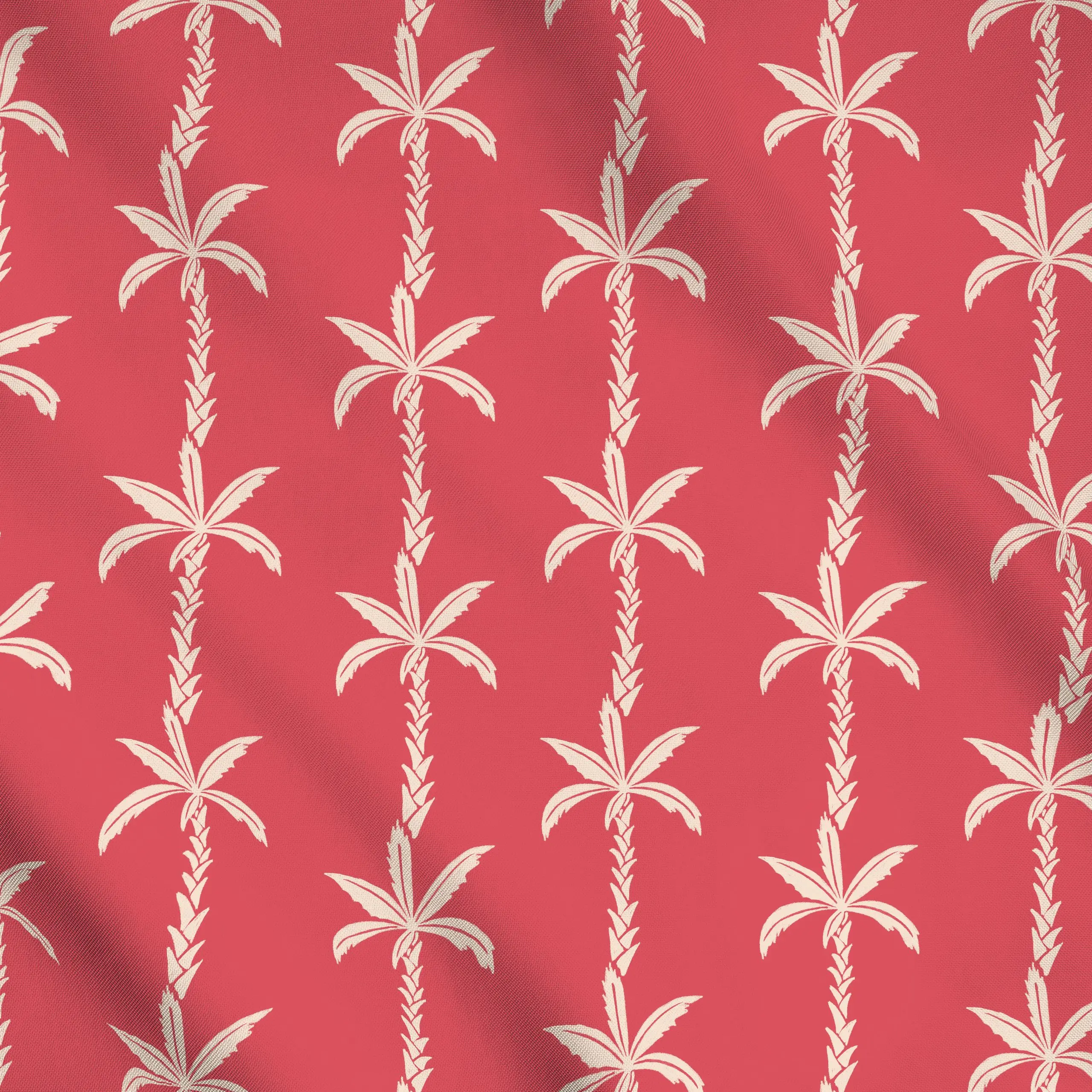 Meterware Palm tree pattern - red, Blumen, tropisch, gemustert, Sommer, von Andrea Liesert