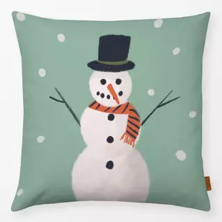 Kissen Schneemann Weiss Mint