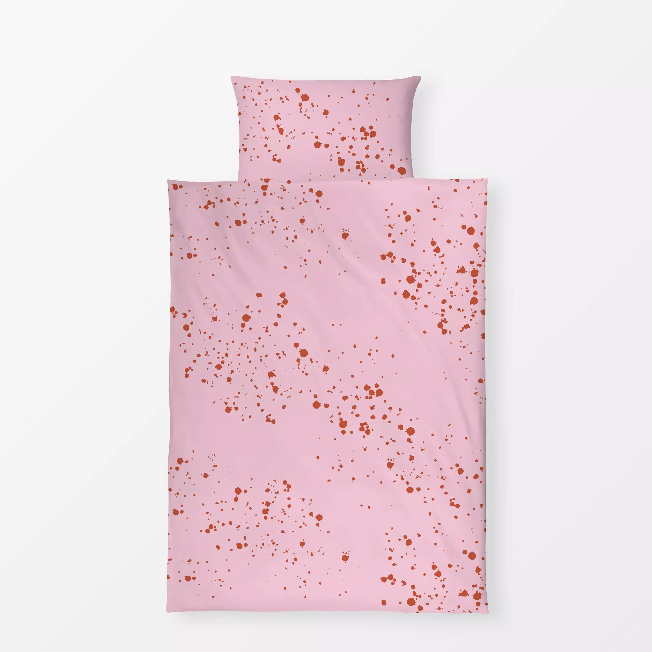 Bettwäsche Kleckse rosa orange - Symbole & Muster - von „moDeern Design Studio"; minimal, Punkte, rosa, skandinavisch, Orang...