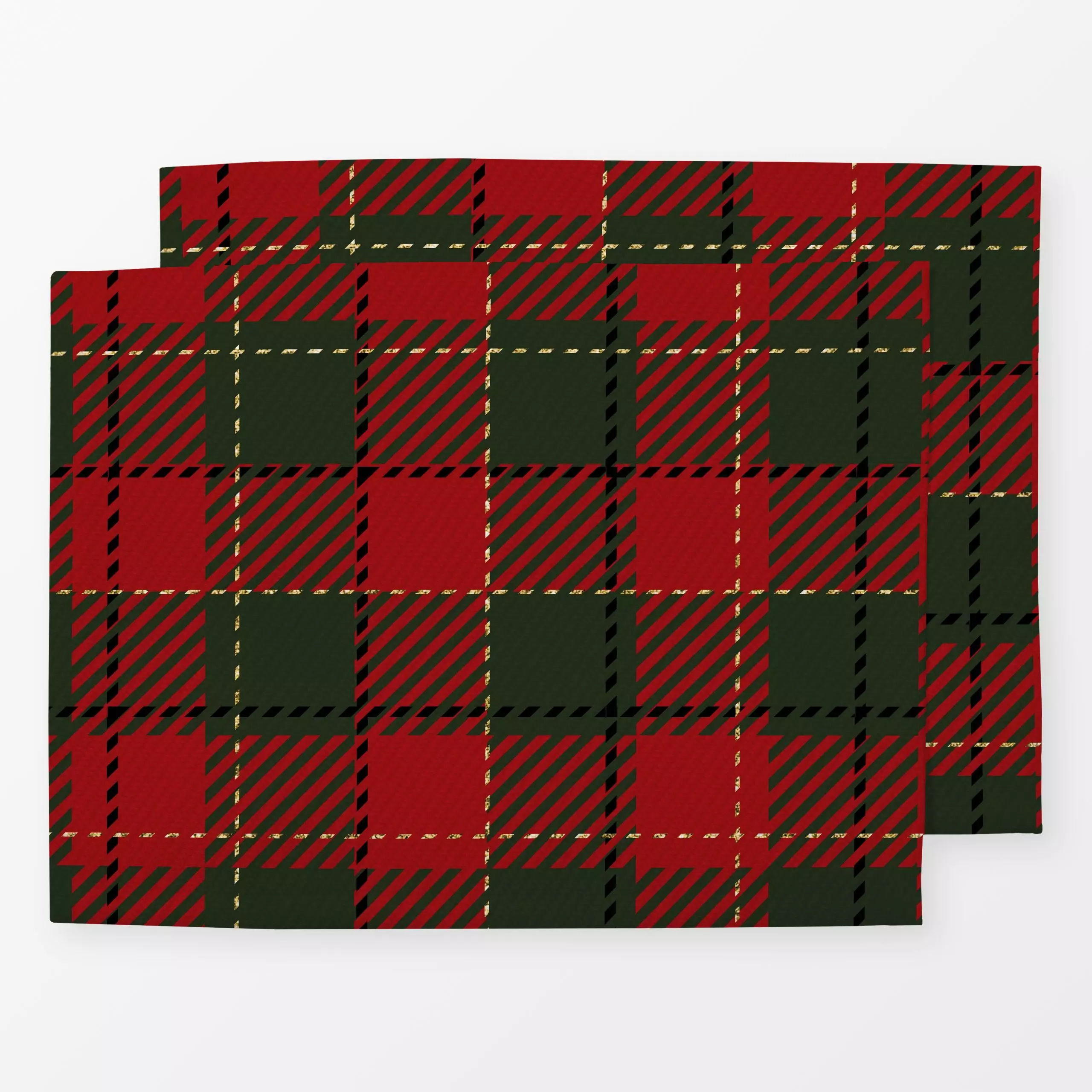 Tischset Winter Plaid Rot Grün - Weihnachten, Winter, Symbole & Muster - von „Uta Naumann"; Weihnachten, Winter, Karo, klass...