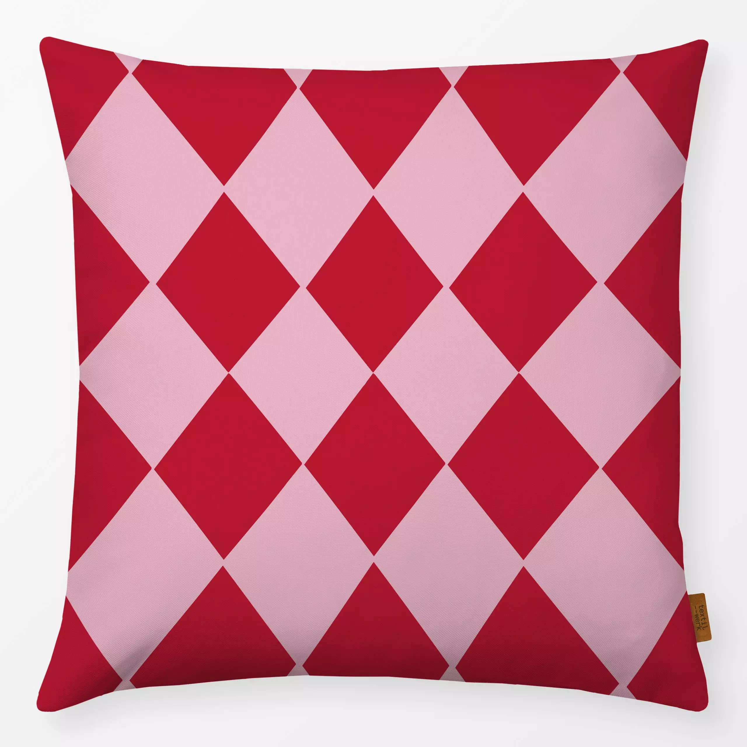 Kissen Rauten rosa rot - Weihnachten, Symbole & Muster, Anlässe - von „Iris Knabenschuh Textildesign"; Weihnachten, Winter, ...