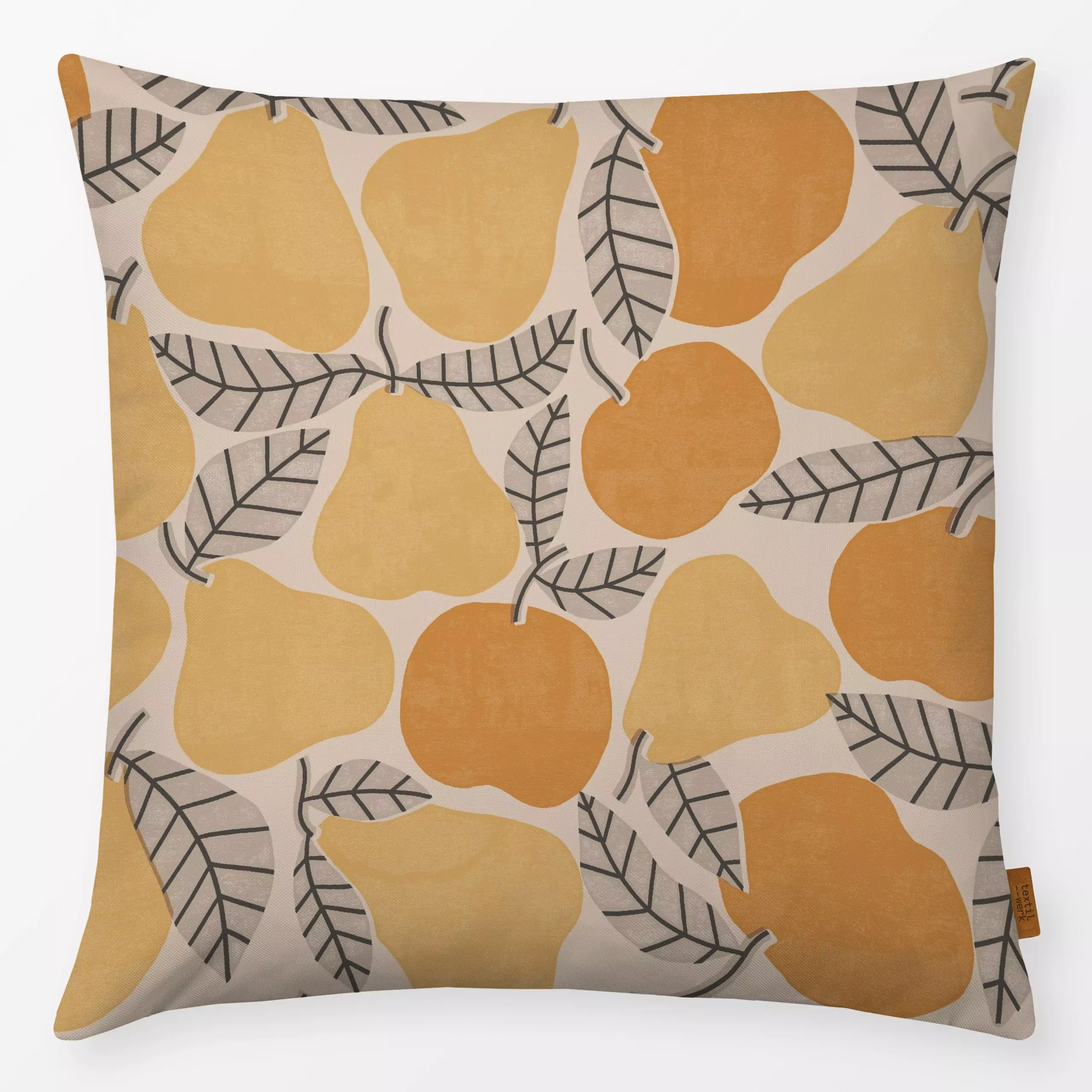 Kissen Äpfel und Birnen - Herbst, Pflanzen & Botanik - von „Studio Kesse"; Frucht, Orange, Apfel, Birne, Früchte, Herbst, Sc...